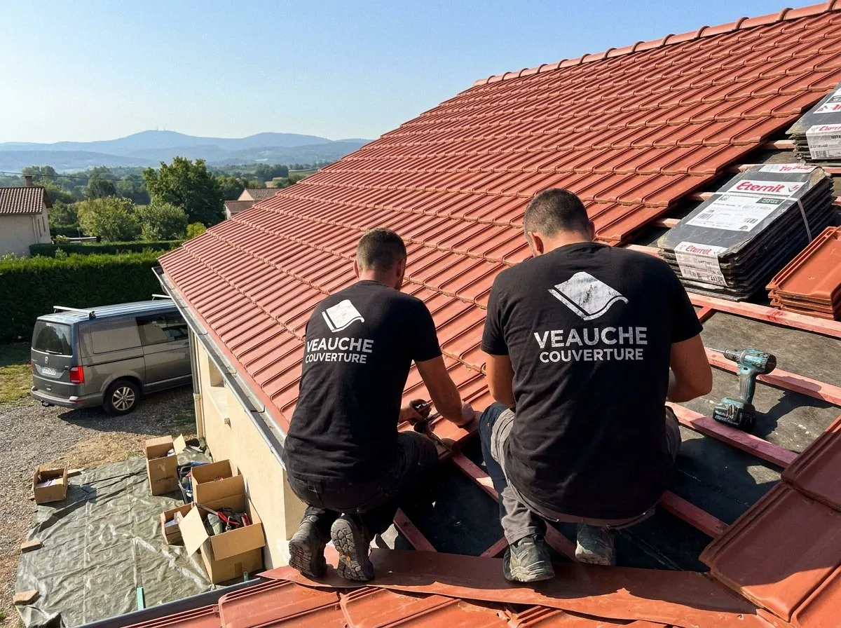 Chantier en cours à Veauche, équipe Veauche Couverture
